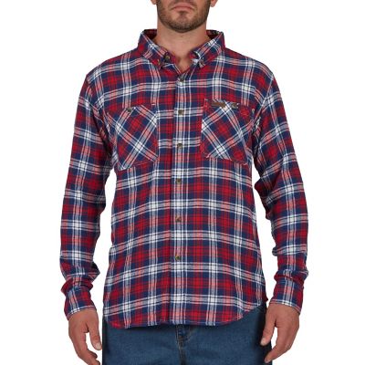 Smith's Workwear Men's 2-Pocket Button Down Flannel Shirt