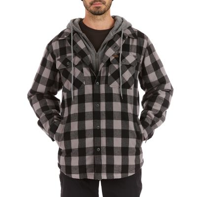 Smith's Workwear Men's Sherpa-Lined Hooded Flannel Shirt Jacket, S3215AH2