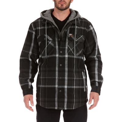 Flannel shirt hoodie men's hot sale