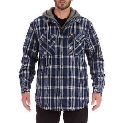 Smith's Workwear Men's Sherpa-Lined Hooded Flannel Shirt Jacket, S3215AH2-BAK-2XL