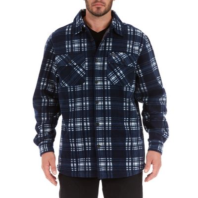 Smith's Workwear Men's Sherpa-Lined Plaid Microfleece Work Shirt Jacket