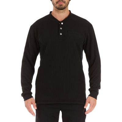 Smith's Workwear Men's Sherpa Bonded Thermal Henley Pullover T-Shirt