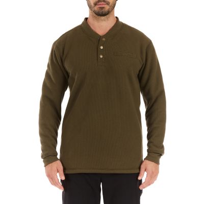 Smith's Workwear Men's Sherpa Bonded Thermal Henley Pullover T-Shirt