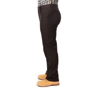Image showing  Men's Stretch Fit Mid-Rise Fleece-Lined 5-Pocket Canvas Work Pants