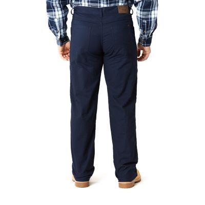 Image showing  Men's Stretch Fit Mid-Rise Fleece-Lined 5-Pocket Canvas Work Pants