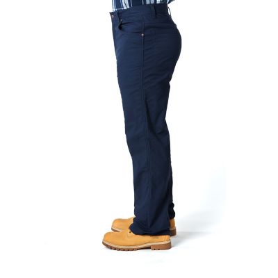 Image showing  Men's Stretch Fit Mid-Rise Fleece-Lined 5-Pocket Canvas Work Pants