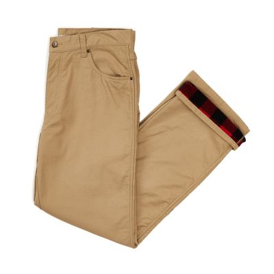 Image showing  Men's Relaxed Fit Mid-Rise Print Fleece-Lined 5-Pocket Canvas Work Pants