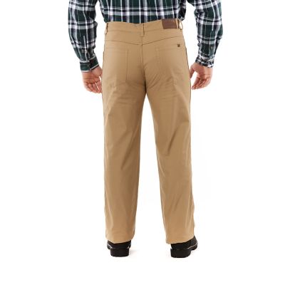 Image showing  Men's Relaxed Fit Mid-Rise Print Fleece-Lined 5-Pocket Canvas Work Pants