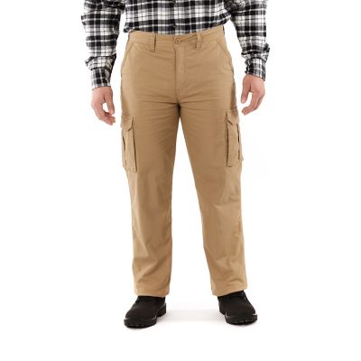 Smith's Workwear Men's Relaxed Fit Mid-Rise Print Fleece-Lined Cargo Canvas Work Pants