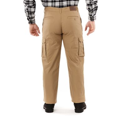 Image showing  Men's Relaxed Fit Mid-Rise Print Fleece-Lined Cargo Canvas Work Pants