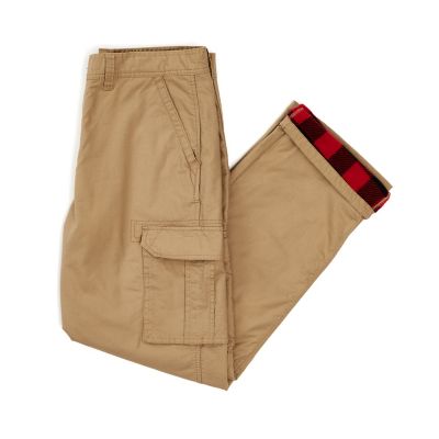 Image showing  Men's Relaxed Fit Mid-Rise Print Fleece-Lined Cargo Canvas Work Pants