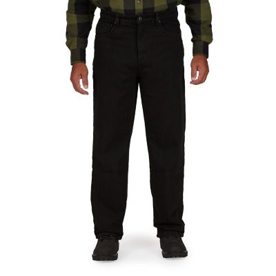 Smith's Workwear Men's Relaxed Fit Mid-Rise Buffalo Fleece-Lined 5-Pocket Work Jeans