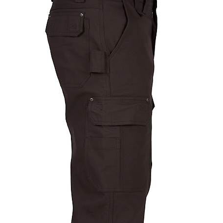 Smith's Workwear Men's Relaxed Fit Mid-Rise Fleece-Lined Canvas Cargo Work  Pants