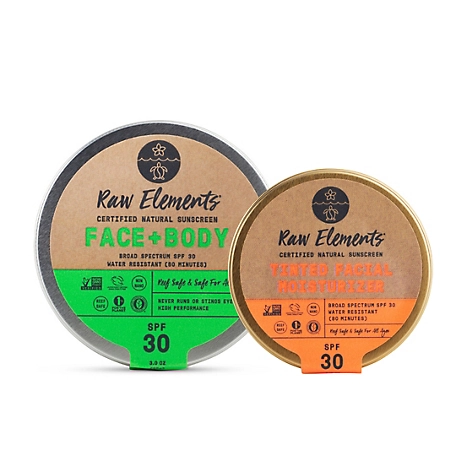 Raw Elements SPF 30 Face and Body Tin with Tinted Facial Moisturizer