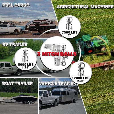 Image showing  2 in. Receiver Adjustable Ball Mount Hitch, 6 in. Drop, 12,000 lb. Capacity