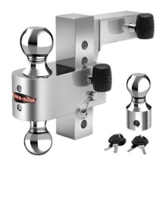 Image showing 6 th Aluma-Tow 2 in. Receiver Adjustable Ball Mount Hitch, 6 in. Drop, 12,000 lb. Capacity