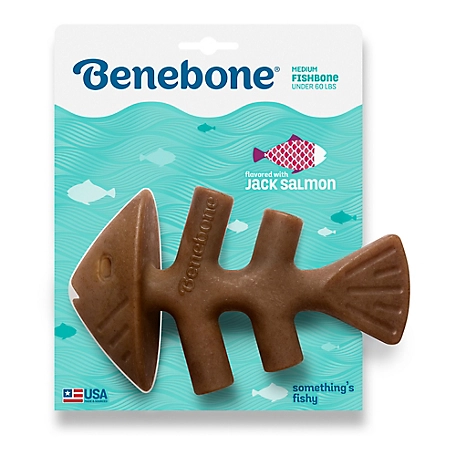 Benebone Fishbone Dog Chew Toy for Aggressive Chewers, Medium