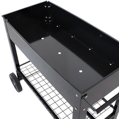Image showing  Steel Raised Garden Bed Cart, 43.5 x 20.75 x 31.75in., Black