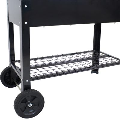 Image showing  Steel Raised Garden Bed Cart, 43.5 x 20.75 x 31.75in., Black
