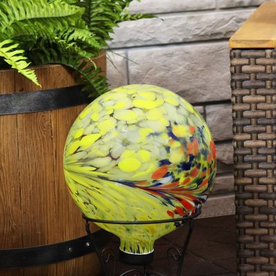 Image showing  10 in. Bright Summer Burst Glass Outdoor Gazing Globe Ball