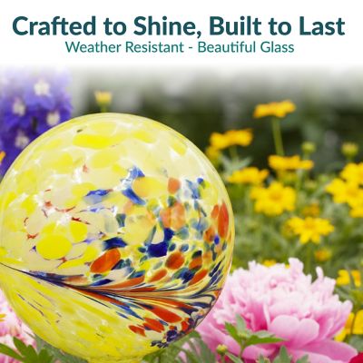 Image showing  10 in. Bright Summer Burst Glass Outdoor Gazing Globe Ball