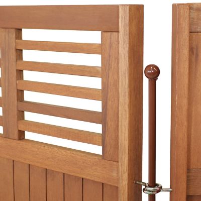 Image showing  44 in. Outdoor Patio or Porch Meranti Wood with Teak Oil Finish Folding Privacy Screen Fence