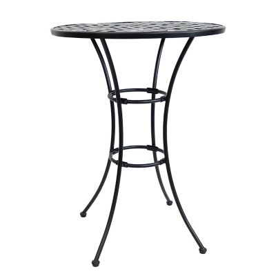 Image showing 8 th Sunnydaze Decor Elegant Round Wrought Iron Bar Table -30 in. D x 39.5 in. H, Black