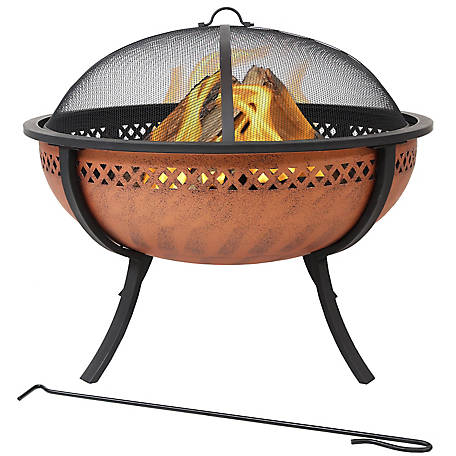 Sunnydaze Decor Fire Pit Bowl With, Plow And Hearth Copper Fire Pit
