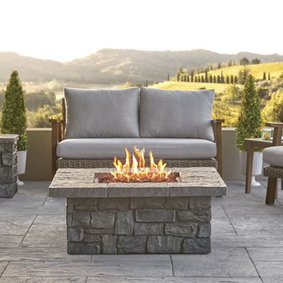 Sedona 38"" Square Concrete Propane or Natural Gas Fire Pit Table by Real Flame -  C11811LP-GRY