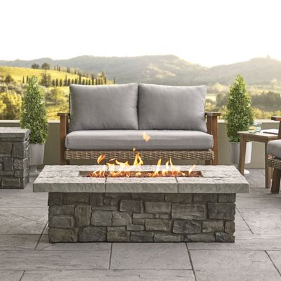 Real Flame Sedona Rectangle Propane Fire Table with Natural Gas Conversion Kit, Gray