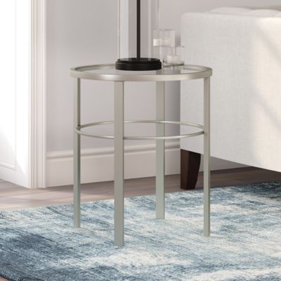 Hudson&Canal Gaia Satin Nickel Side Table