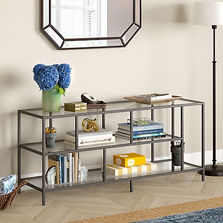 Hudson&Canal Winthrop Metal 3-Shelf TV Stand for TVs Up to 55 in.