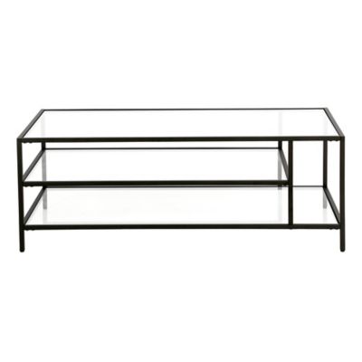 Image showing  Winthrop Rectangular Coffee Table with Glass Shelves