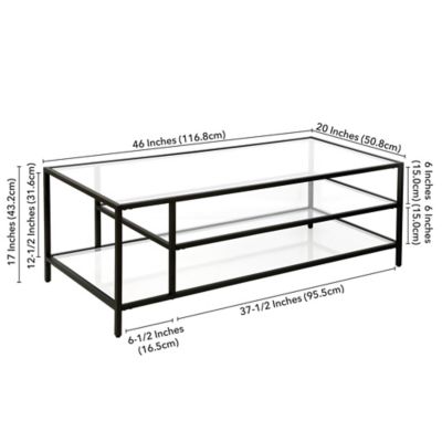 Image showing  Winthrop Rectangular Coffee Table with Glass Shelves
