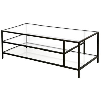 Image showing  Winthrop Rectangular Coffee Table with Glass Shelves