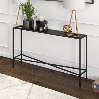Hudson&Canal Henley Console Table with Glass Tabletop, 55 in.