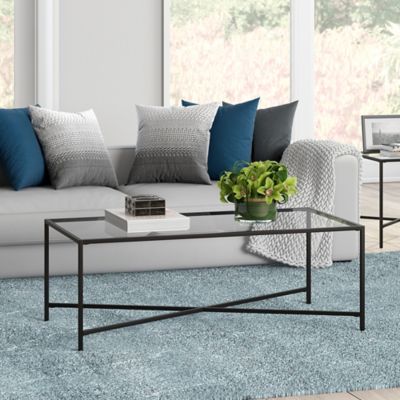 Hudson&Canal Henley Coffee Table with Glass Top