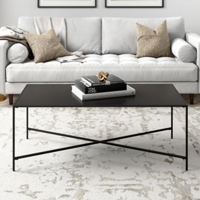 Image showing  Henley Rectangular Coffee Table with Metal Top