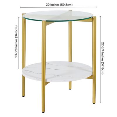 Image showing  Otto Side Table with Faux Marble Shelf