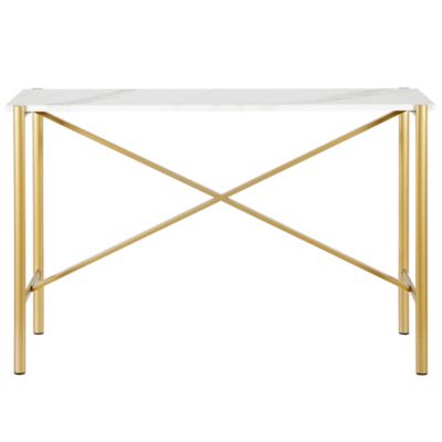 Image showing  Braxton Console Table with Faux Marble Top, Gold