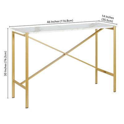 Image showing  Braxton Console Table with Faux Marble Top, Gold
