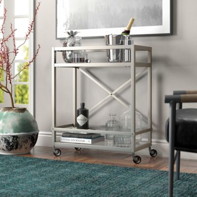 Image showing  2-Tier Wilson Rectangular Wheeled Bar Cart