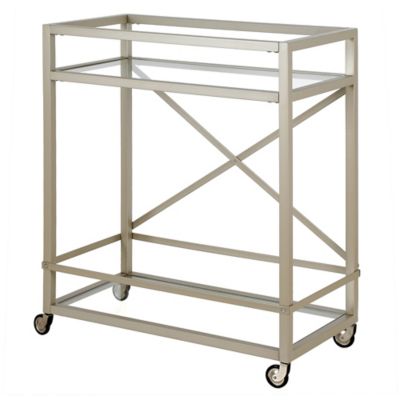 Image showing 5 th Hudson&Canal 2-Tier Wilson Rectangular Wheeled Bar Cart
