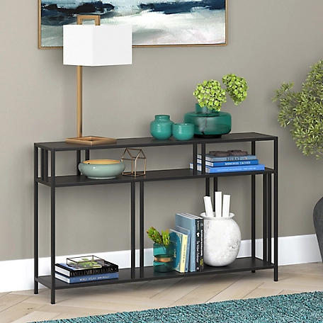 Hudson&Canal Cortland Console Table with Metal Shelves, 48 in.