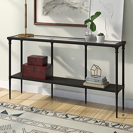 Hudson&Canal Nellie Console Table with Solid Metal Shelf, 55 in.