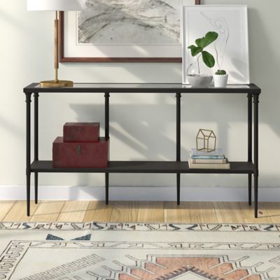 Image showing 6 th Hudson&Canal Nellie Console Table with Solid Metal Shelf, 55 in.