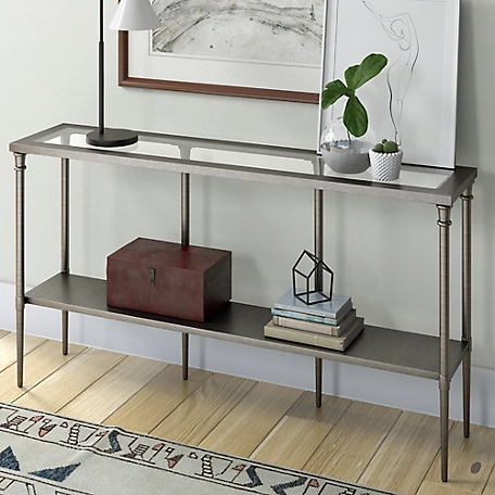 Hudson&Canal Nellie Console Table with Solid Metal Shelf, 55 in.