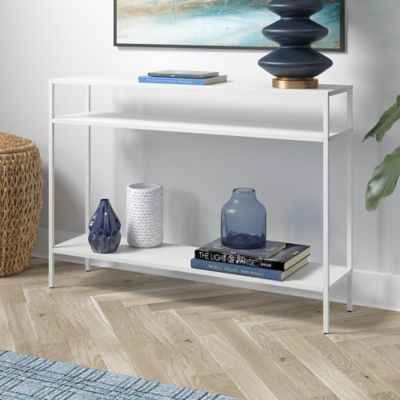 Hudson&Canal Ricardo Console Table with Metal Shelves