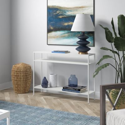 Image showing  Ricardo Console Table with Metal Shelves