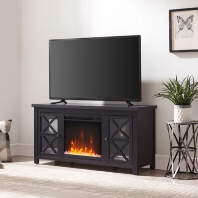 Hudson&Canal Colton TV Stand with Crystal Fireplace Insert for TVs Up to 55 in.